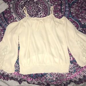 flowy off the shoulder shirt